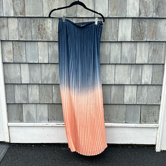 Cynthia Rowley Navy to Peach Ombré Maxi Skirt - Picture 1 of 5